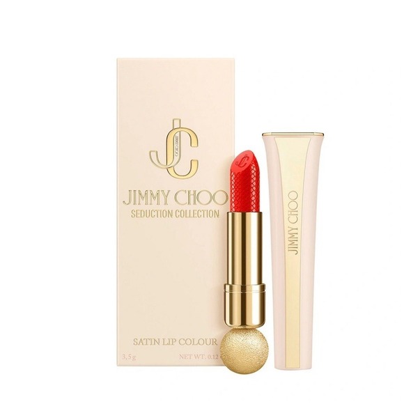 JIMMY CHOO SEDUCTION COLLECTION SATIN LIP COLOUR  LIPSTICK 004 CORAL KISS NIB - Picture 1 of 4